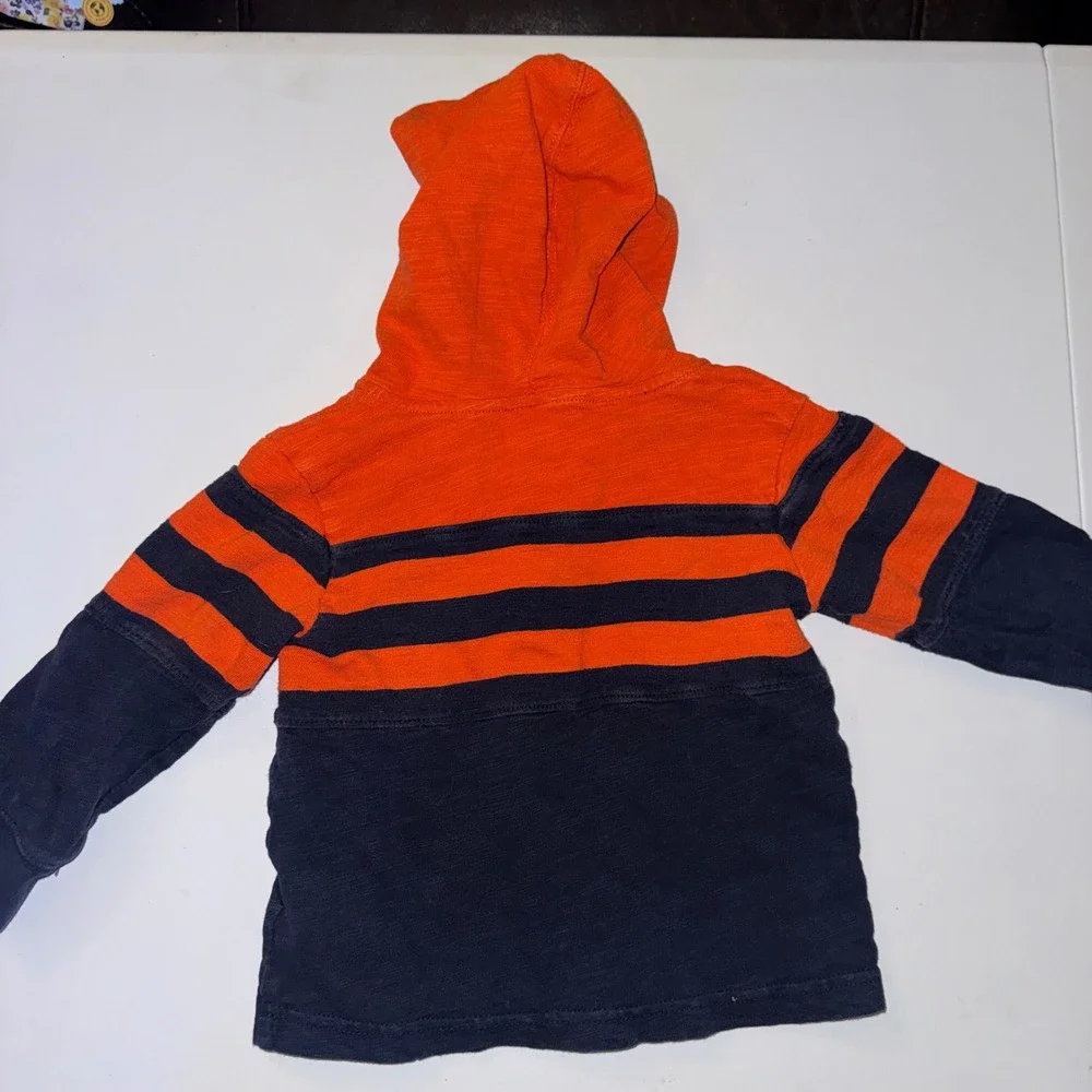 Gymboree & 7 For All Mankind Hoodie Jogger Set Toddler 2T 24M Orange Navy Blue